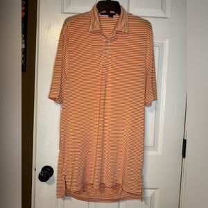 RLX Ralph Lauren Orange and White Striped Polo